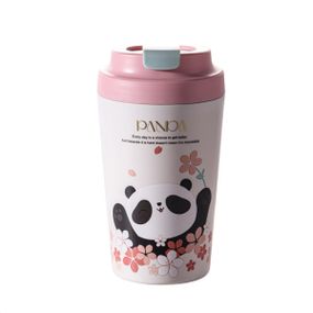 Термокружка Panda с фарфоровой колбой 380 мл Розовая HP-14-12P