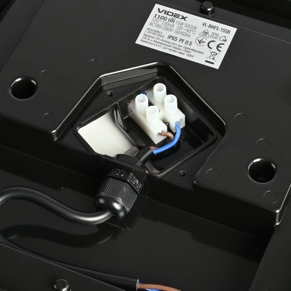 Вуличний світильник світлодіодний VIDEX ART 15W 5000K 220V IP65 VL-BHFS-155B захищений квадратний чорний | Зображення 4