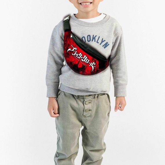 Сумка-бананка дитяча Чорний клевер - Аниме 32х15см, через плече для хлопчика (00302)