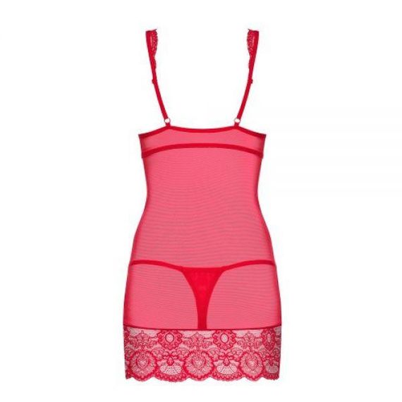 Спокуслива сорочка Obsessive 853-CHE-3 chemise thong red S/M Sex Aura | Зображення 2