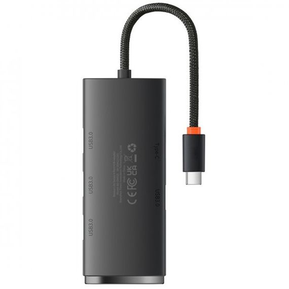 Перехідник HUB Baseus Lite Series 4in1 (Type-C to 4xUSB 3.0) 1m (WKQX03) Black | Зображення 1