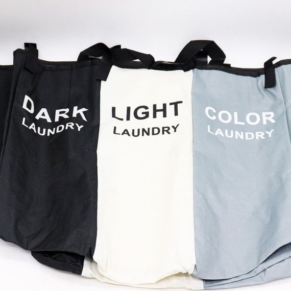 Корзина для белья на 120л в ванную комнату, 3 отсека / Складная корзина для сортировки грязного белья | Зображення 5