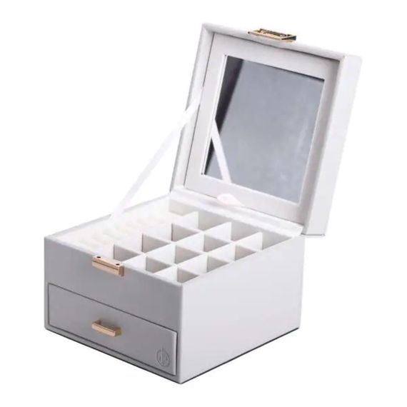 Шкатулка для украшений из эко кожи 2 яруса органайзер для ювелирных изделий HP-5-2G | Зображення 2