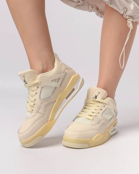 Женские кроссовки Air Jordan 4 x Off-White Sail , Вьетнам , весна/лето/осень | Зображення 4