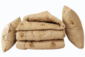 Ковдра лебединий пух Camel TAGtekstil полуторний + 2 подушки 50х70