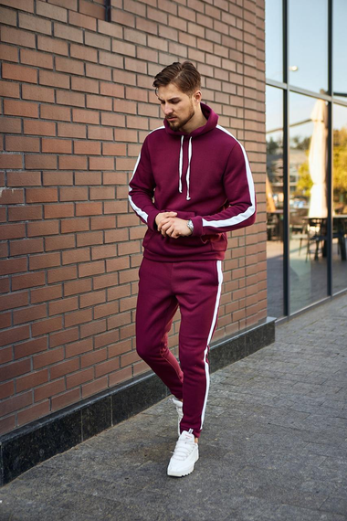 Костюм Лампас Зима бордо-білий S | Зображення 3