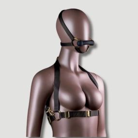 Комплект Поні UPKO портупея та упряж з кляпом, чорний Sex Aura