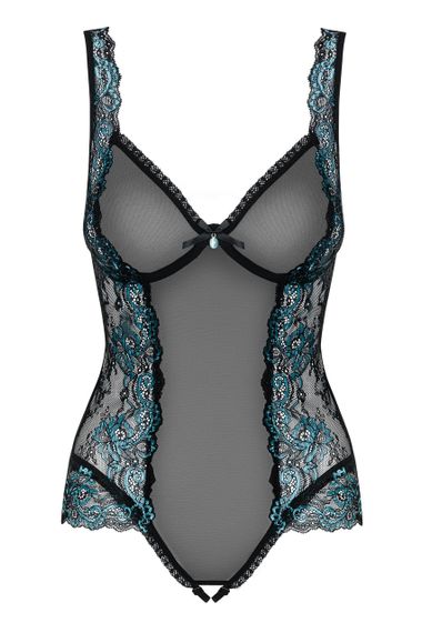 Боді в сіточку Obsessive AMANTA з бірюзовою вишивкою, L/XL Sex Aura | Зображення 5