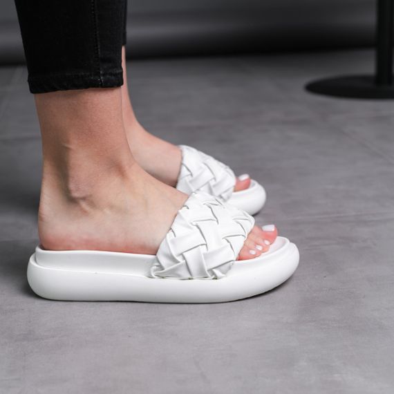 Шльопанці жіночі Fashion Duke 3680 39 розмір 25 см Білий | Зображення 6