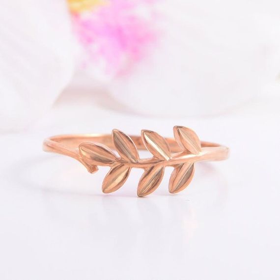 Женское кольцо веточка из красного золота 20 | Зображення 2