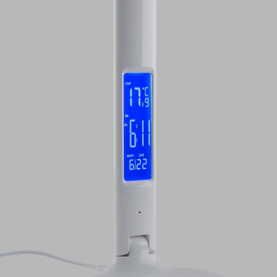 Светодиодная настольная лампа VIDEX VL-TF05W 7W 3000-5500K 220V с регулировкой температуры света, термометром, часами, календарем | Зображення 5
