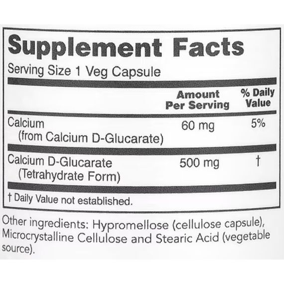 Мікроелемент Кальцій Protocol for Life Balance Calcium D-Glucarate 500 mg 90 Veg Caps | Зображення 1