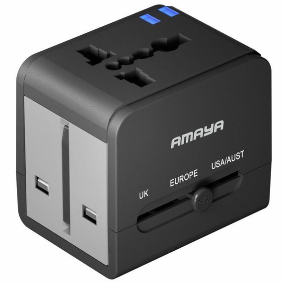 Сетевой універсальний перехідник Amaya X10W 10W + 1USB-A/1C Black