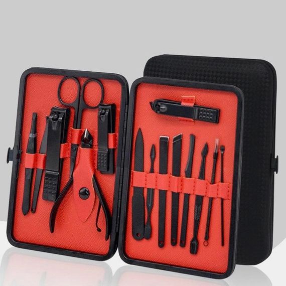 Манікюрний набір для догляду за нігтями, бровами та обличчям на BR-925 12 предметів | Зображення 2