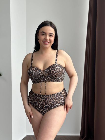 Леопардовий купальник PLUS SIZE з поролоновою чашкою | Зображення 8
