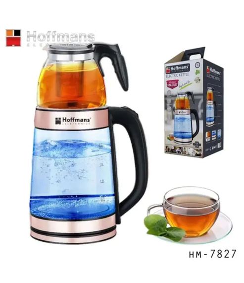 Електрочайник Hoffmans HM-7827 1800W • Скляний чайник із заварником 2,2 л + 0,5 л для швидких напоїв | Зображення 3