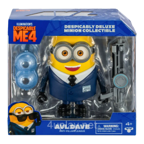 Игровая фигурка миньона Дэйв из Гадкий я 4 Оригинал Minions Despicable Me 4 Agent Dave Figure 14 см