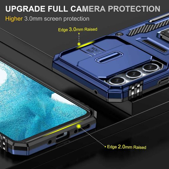 Ударопрочный чехол Camshield Army Ring для Samsung Galaxy S23+ Синий / Navy | Зображення 4