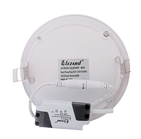 LED Панель врізна кругла 9W 4200К 710Lm Ø145/Ø132мм 442RRP-09 Лезард | Зображення 1