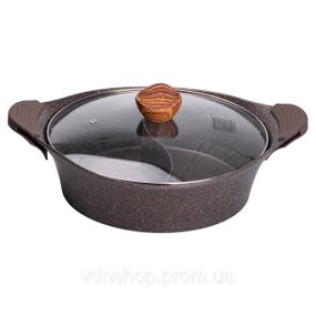 Алюминиевая кастрюля Ø 30 см, мраморное антипригарное покрытие, кофейный MGC HP-4-413CO