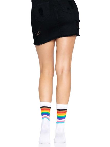 Носки женские в полоску Leg Avenue Pride crew socks Rainbow, 37–43 размер sexstyle | Зображення 5