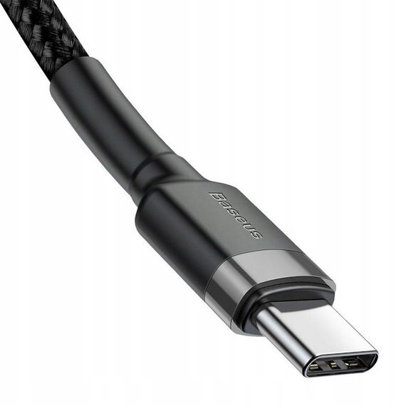 Дата кабель Baseus Cafule Type-C to Type-C Cable PD 2.0 60W (2m) (CATKLF-H) Чорний / Сірий | Зображення 3