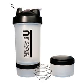 Shaker with containers 3 in 1 - 600ml (Transparent)