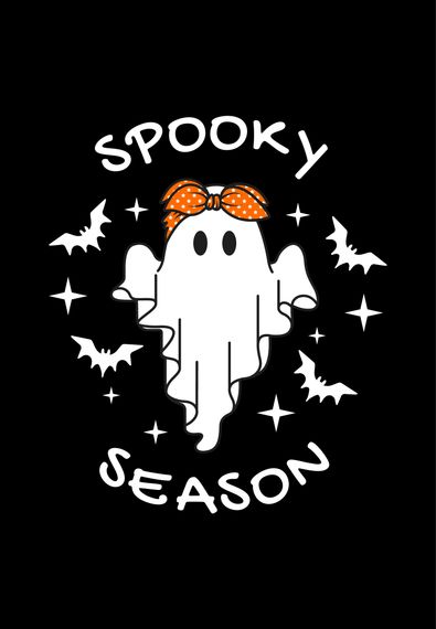 Світшот жіночий утеплений чорний з принтом "Spooky season", S | Зображення 1