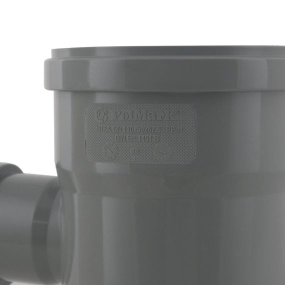 Трійник внутрішній каналізаційний PolMark ф110х50мм x90° | Зображення 2