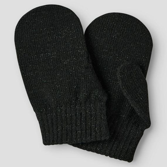 Дитячі демісезонні в'язані рукавиці для дівчаток Name It One size 2-6р Чорні (25091736) | Зображення 1