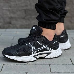 Демісезонні кросівки Nike текстиль/шкіра колір чорний, білий