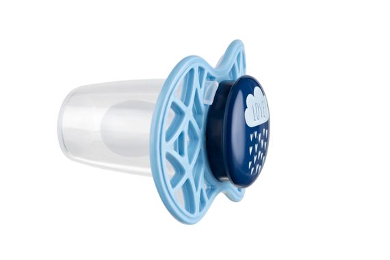 Пустышка симметрическая Nuvita NV7085 Air55 Cool 6m+ &quot;LOVE&quot; голубо-синяя (NV7085CB) | Зображення 1