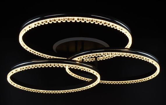 Люстра світлодіодна стельова LED світильник для квартири на стелю лед з пультом 26539 Чорний 17х81х81 см. | Зображення 2