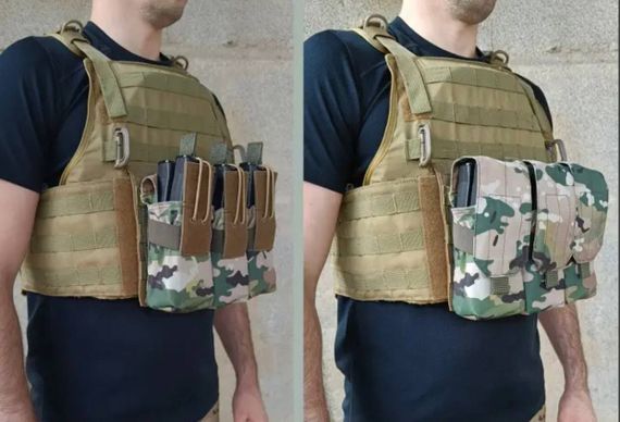 Підсумок під 6 магазинів АК/РПК потрійний Мультикам (MOLLE, підсумок на розгрузку, жилет, РПС) | Зображення 3