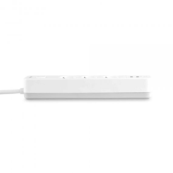 Мережевий подовжувач VIDEX ONCORD з/з 3п 3м (3x1.5мм) 2.4А 2USB+USB-C з кнопкою White | Зображення 5