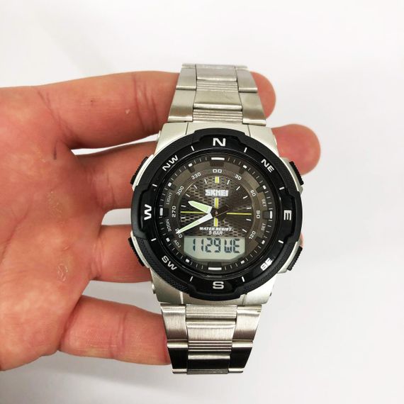 Військовий годинник спецслужб SKMEI 1370SI, Військовий годинник з секундоміром, Годинники спортивні RV-63 | Зображення 6