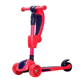 Самокат дитячий 3-х колісний HS2012 (RL7T) з сидінням, колеса PU, що світяться.  Червоний