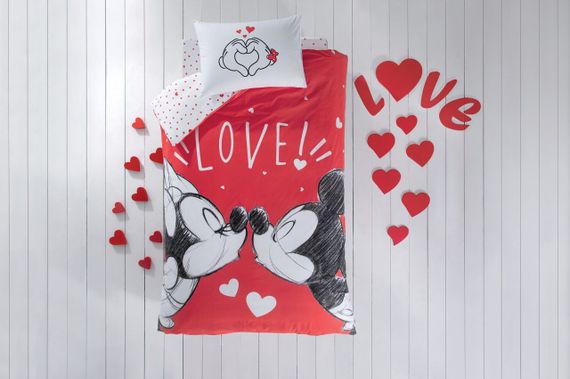 Постільна білизна TAC Disney 160×220 см Minnie And Mickey Lovely