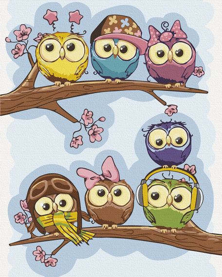 Картина по номерам "Модные совята" 40х50 см 15510-AC