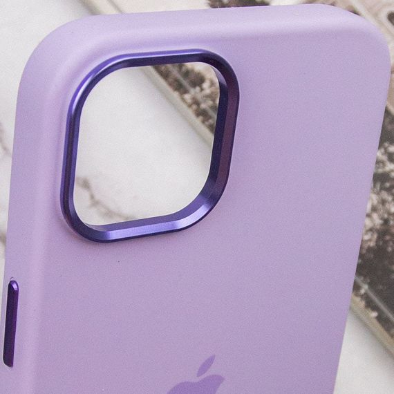 Чохол Silicone Case Metal Buttons (AA) для Apple iPhone 12 Pro Max (6.7") Силікон, Бузковий/Lilac | Зображення 7