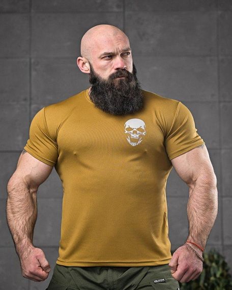 Тактична футболка для відведення поту odin далі бога немає кайот ДЛ6547 | Зображення 1