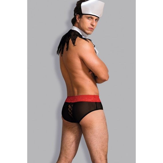 Костюм чоловічий 3 предмети S/M чорний + білий Sunspice Sex Aura | Зображення 1