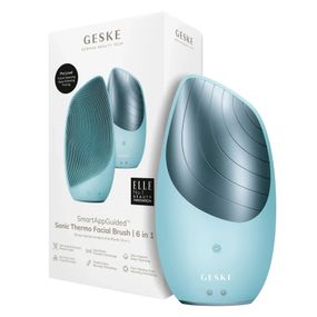 Електронна звукова термо щітка для обличчя GESKE Sonic Thermo Facial Brush 6в1 gray, Бірюзовий