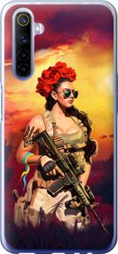 Чехол на Realme 6 Украинка с оружием "5316u-1913-17620"