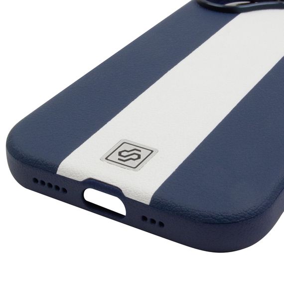 Шкіряний чохол Rally with Magnetic Fit для Apple iPhone 17 (6.3") Blue / White | Зображення 4