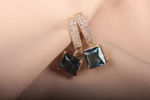 Сережки с топазом London Blue | Зображення 4