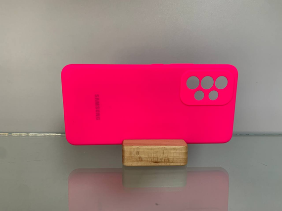 Samsung A53 Протиударний чохол з логотипом софт тач рожевий