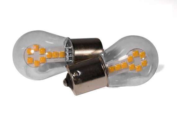 Светодиодная лампа StarLight T25 18 диодов SMD 3030 12V 1.5W AMBER в стеклянной колбе | Зображення 1