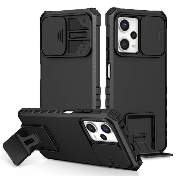 Чохол Kickstand із захистом камери для Xiaomi Redmi Note 12 5G колір Чорний
