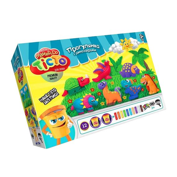 Набор для творчества "Тесто для лепки Master Do"  TMD-07-01-04U укр Прогулка с динозаврами